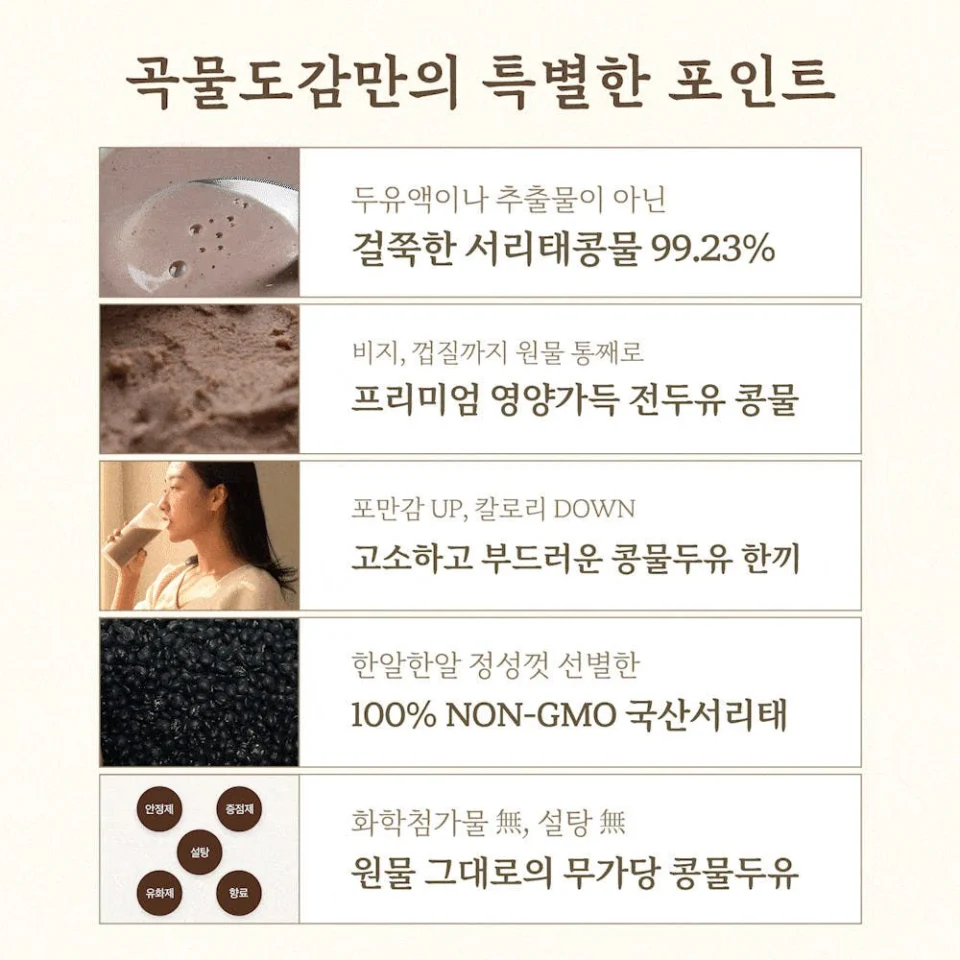곡물도감 서리태 콩물 두유 국산 무가당 검은콩 맷돌 단백질 두유 외 1종 2박스(30입)