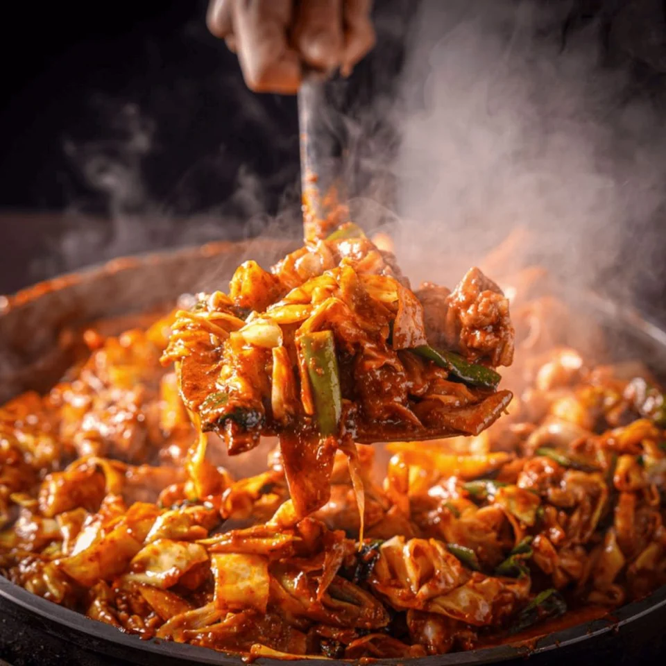 통나무집닭갈비 춘천 닭갈비 밀키트 택배 홈파티 캠핑요리 캠핑음식 넓적다리 양념 야채 세트