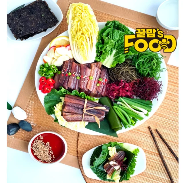 포항 구룡포 꽁치 청어 과메기 해초 야채세트
