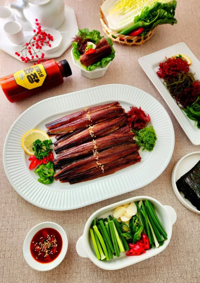 포항 구룡포 꽁치 청어 과메기 해초 야채세트