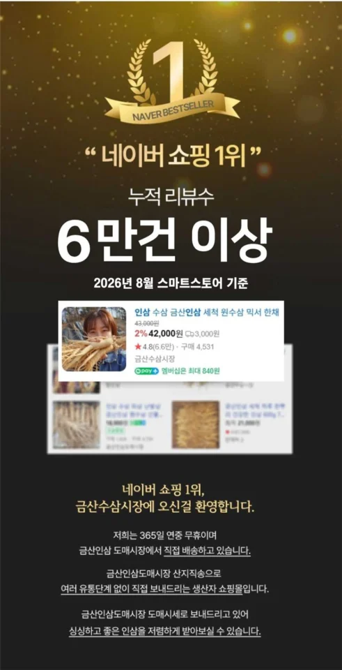 인삼 수삼 금산인삼 세척 원수삼 믹서 한채