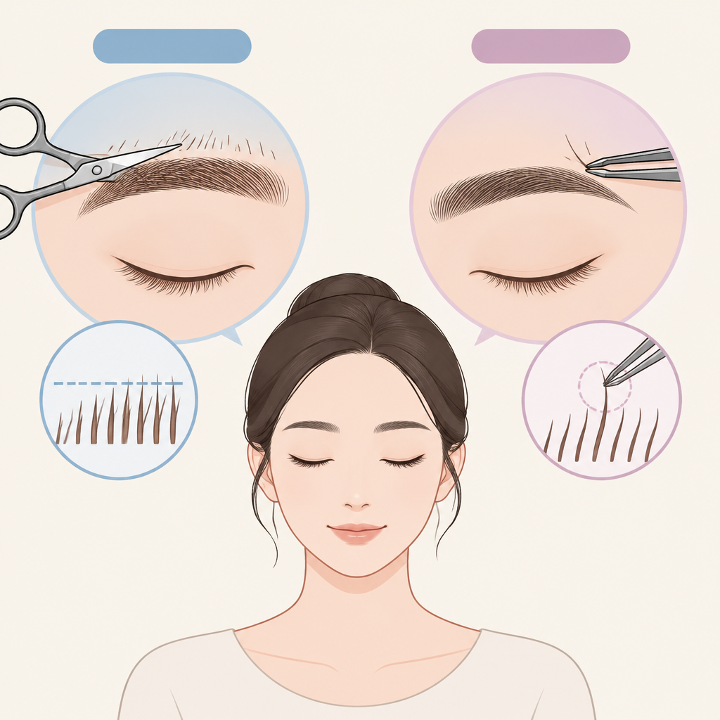 AI 생성 설명 이미지: 임산부 왁싱 도도라인왁싱 파주운정본점 | 왁싱 후 가위 정리와 핀셋 제거의 차이