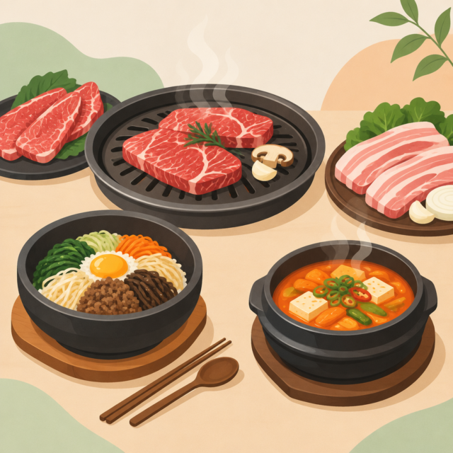 AI 생성 설명 이미지: 안산일동맛집 유니드정육식당 | 공개 메뉴를 한우·돼지고기·식사로 나눠 보기